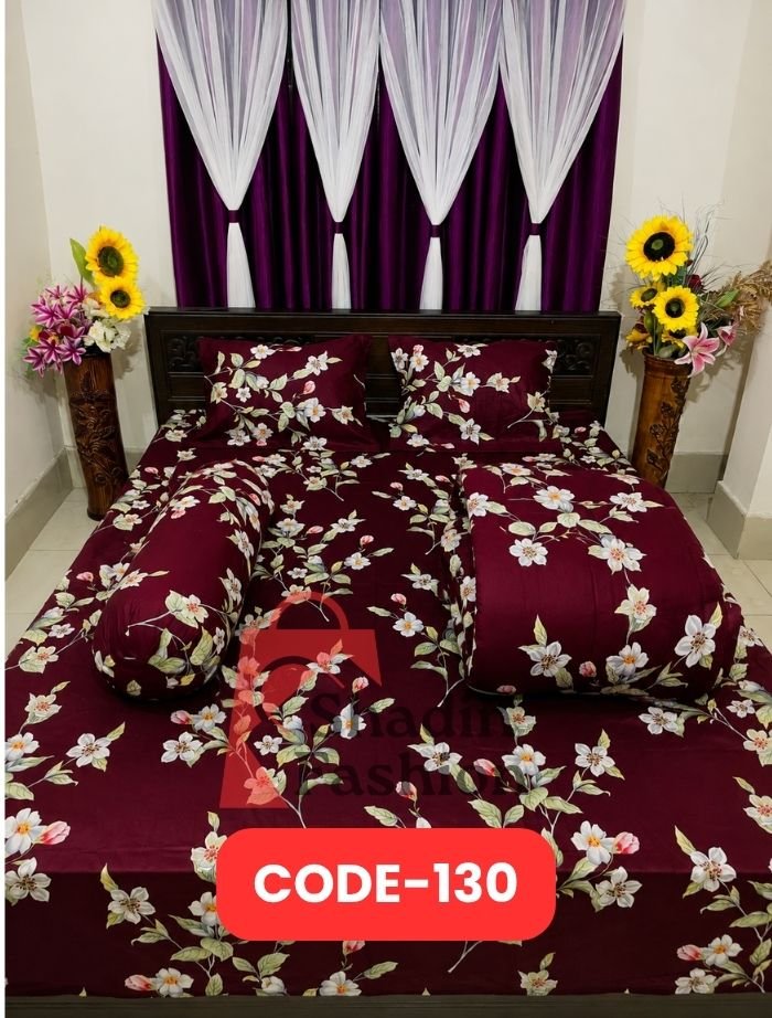 30 ৫ পিসের কিং সাইজ টুইল কটন ফেব্রিক্স কমফোর্টার সেট (Code-130) - Image 1