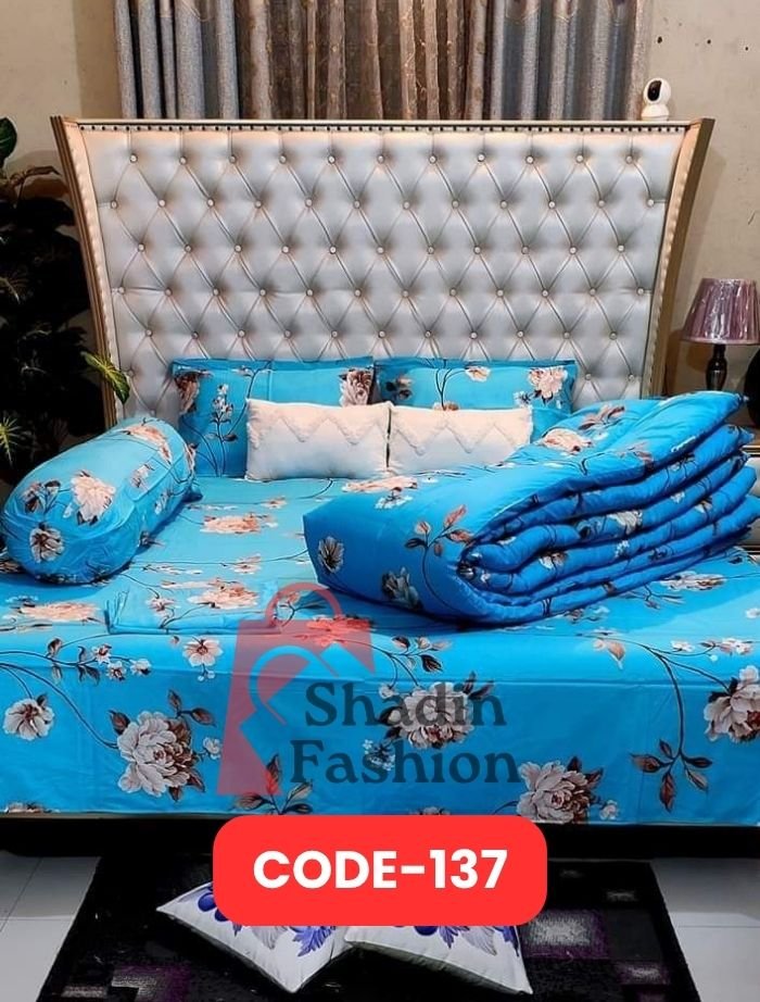 37 ৫ পিসের কিং সাইজ টুইল কটন ফেব্রিক্স কমফোর্টার সেট (Code-137) - Image 1